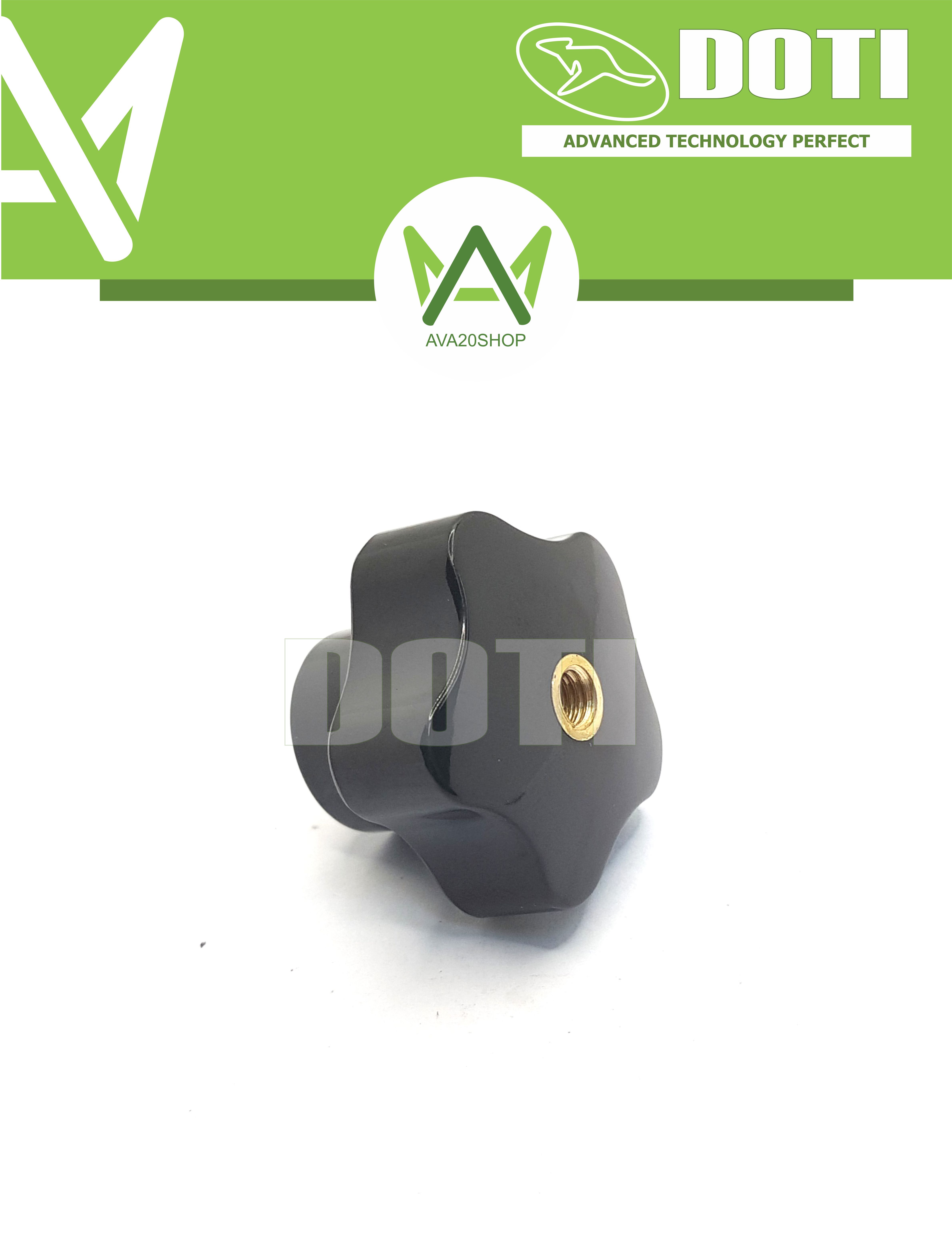 NÚM vặn nhựa DOTI 5 cánh hình ngôi sao sơmi thau răng thông M5-M6