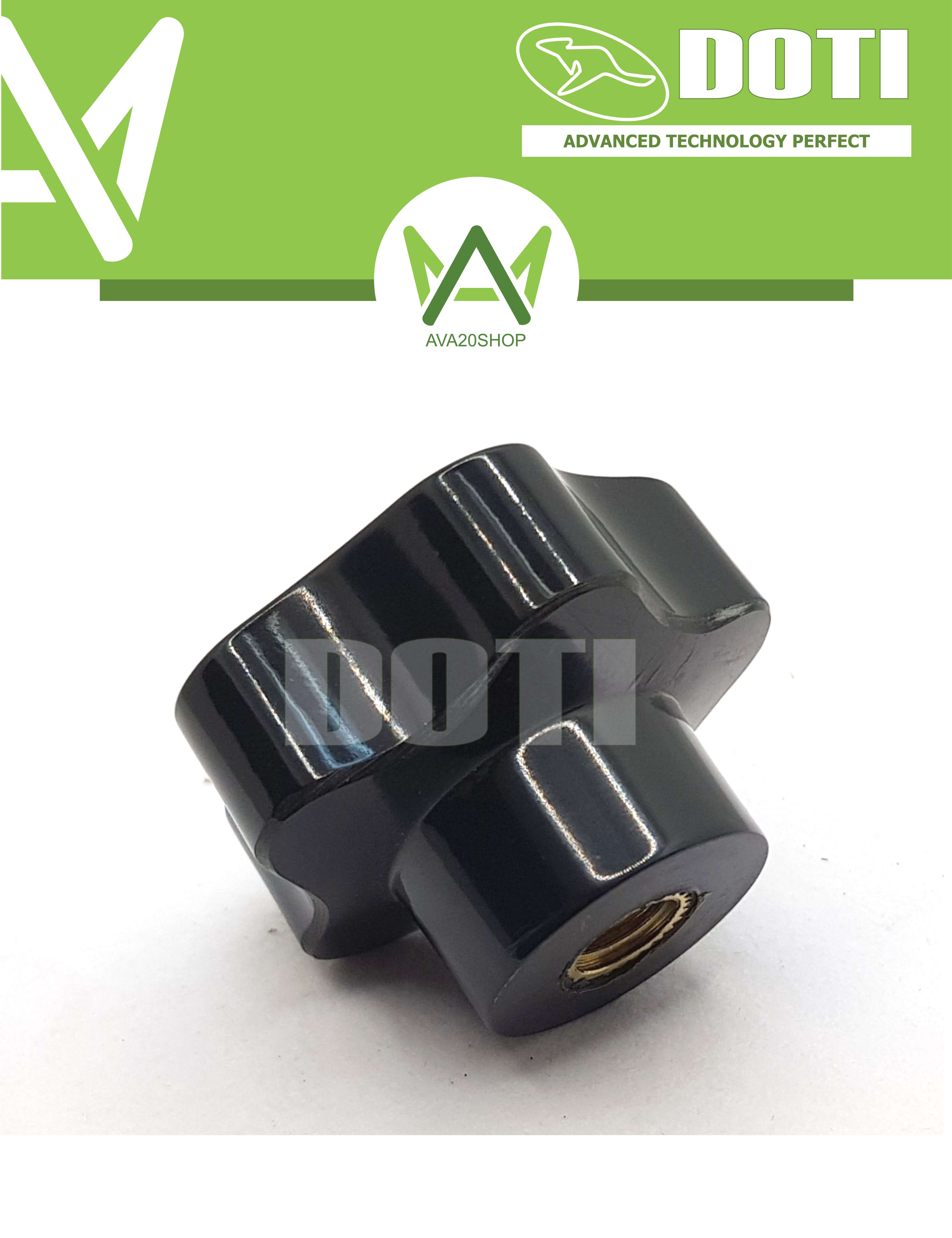 NÚM vặn nhựa DOTI 5 cánh hình ngôi sao sơmi thau M6-M8-M10